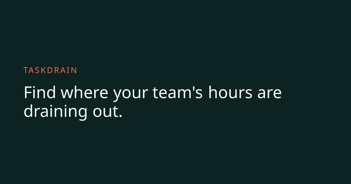 TaskDrain — Automation Audit for Your Team's Workflows
